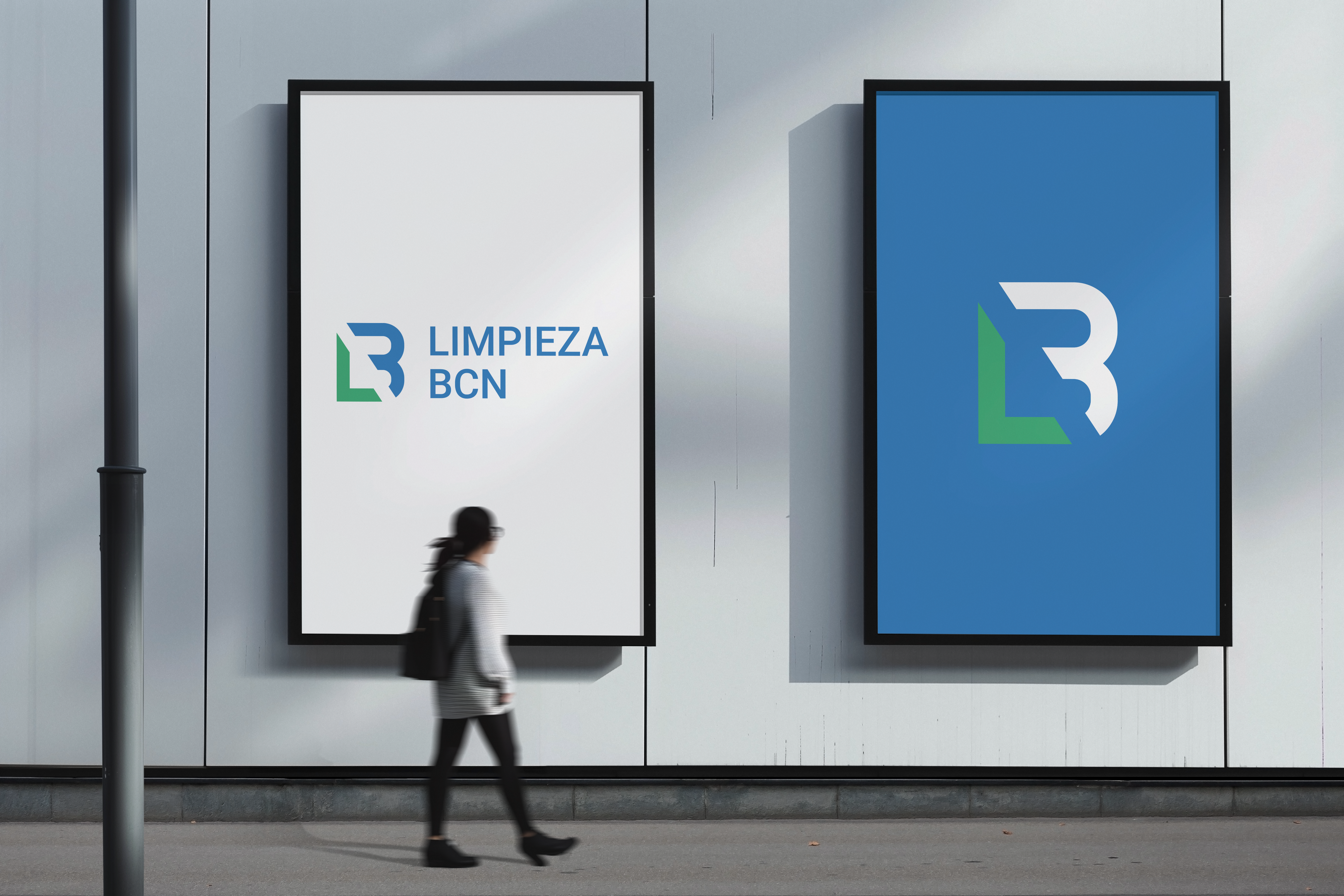 Imagen de dos posters de la empresa Limpieza BCN. Diseño gráfico de Wittierra Design Barcelona.