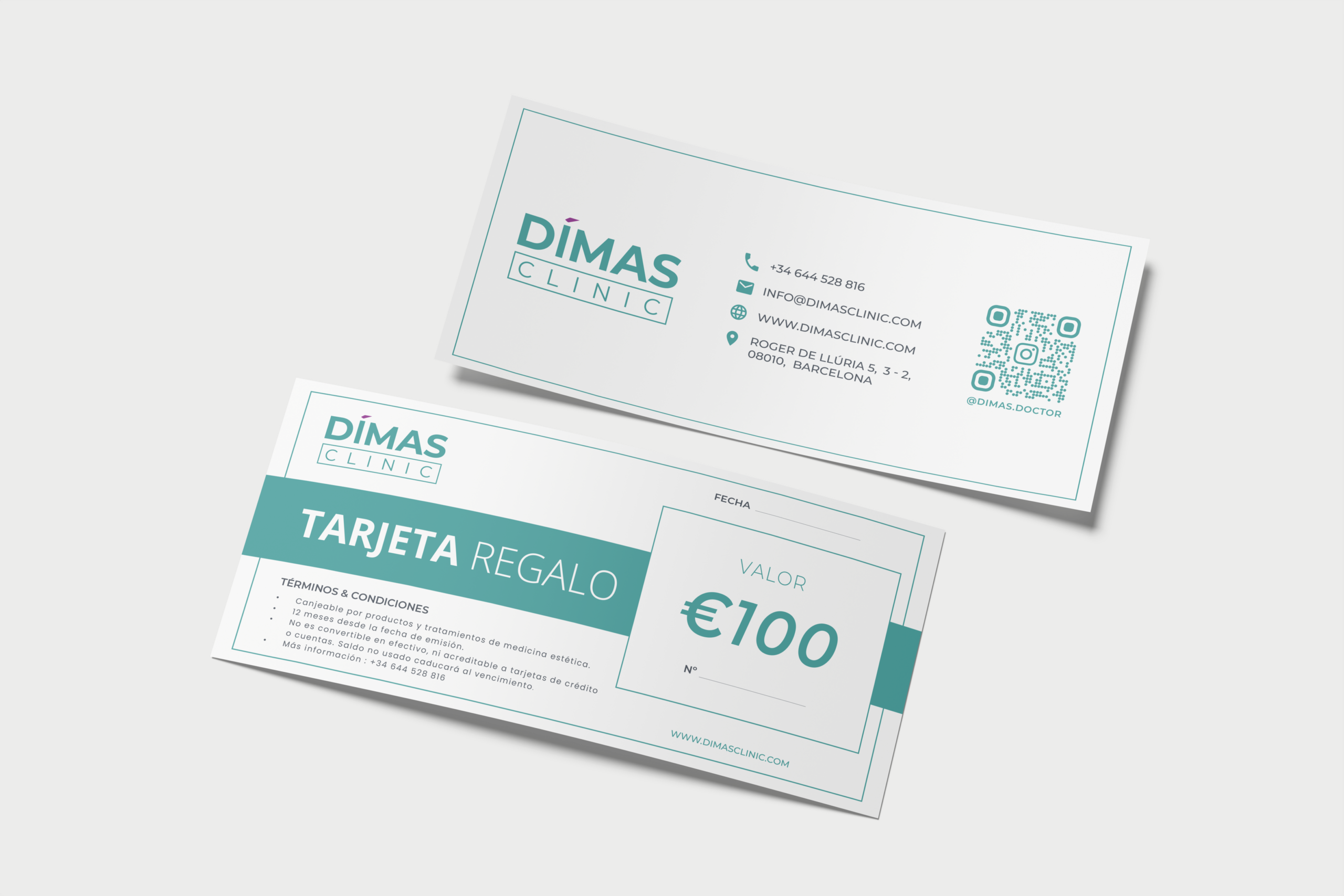 Tarjeta regalo de Dímas Clinic diseñada por Wittierra Design